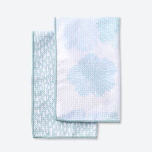 Norwex Tea Towels Limited Edition Soft Blossoms/Brush Strokes NWT - Picture 1 of 11